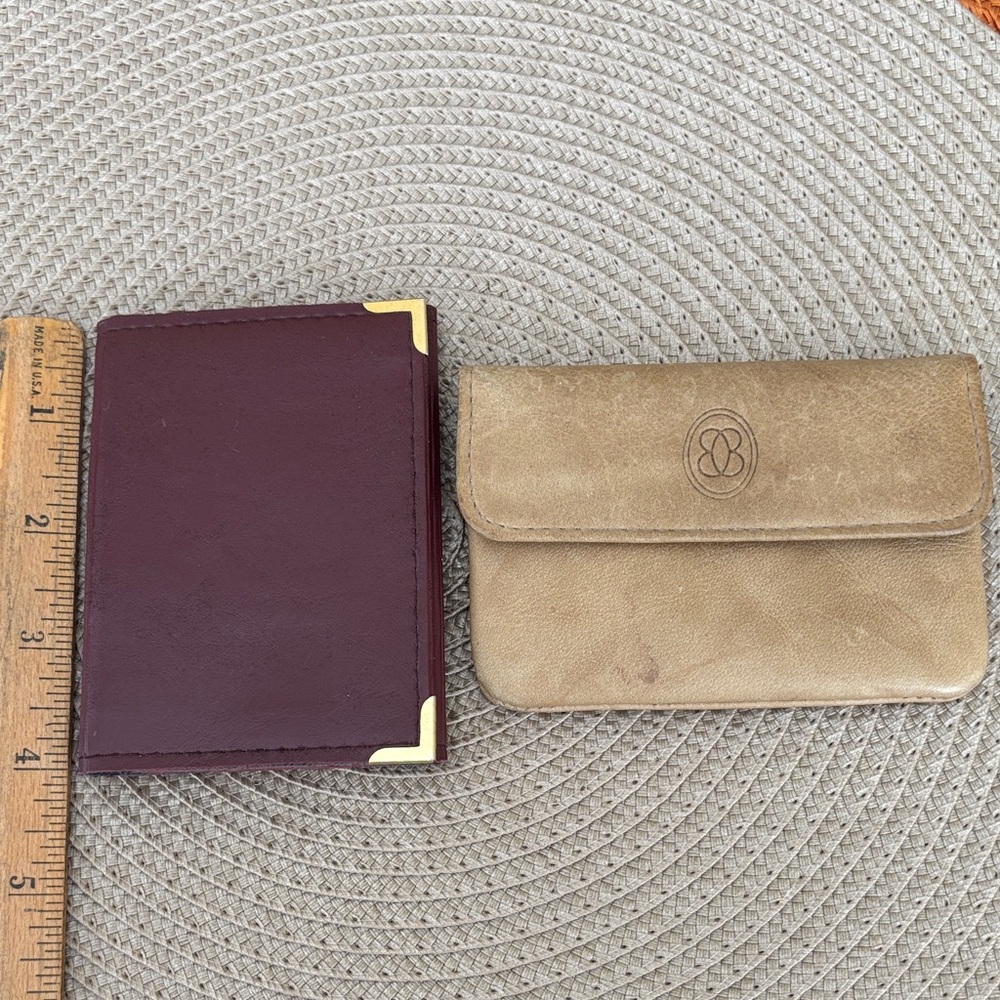 Buxton Tan Key & Card Change Purse and Card Address and Tablet Holder Vintage